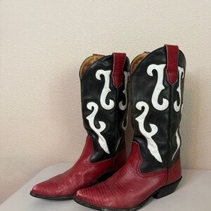 Red and Black Western Boots